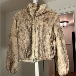 Vintage real rabbit fur jacket - size L